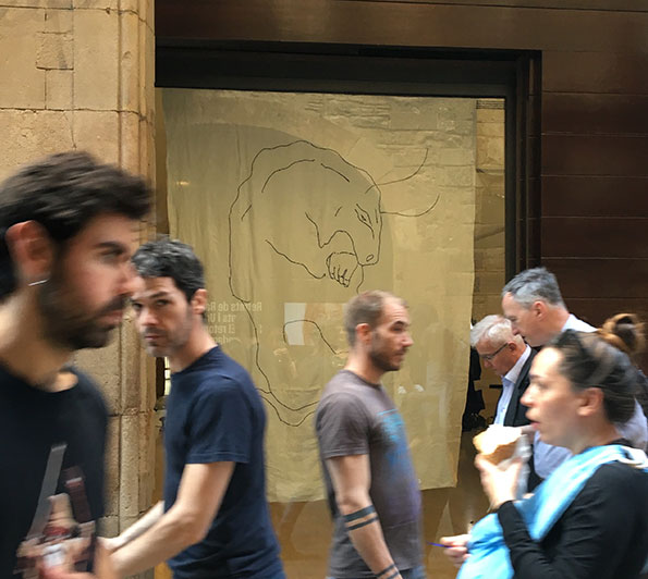 The piece installed in the Picasso Museum in Barcelona.